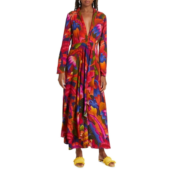 Farm Rio Rainbow Forest Maxi Dress | Size Small - Picture 2 of 6